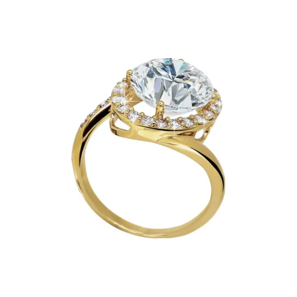 9ct white gold cubic zirconia solitaire ring